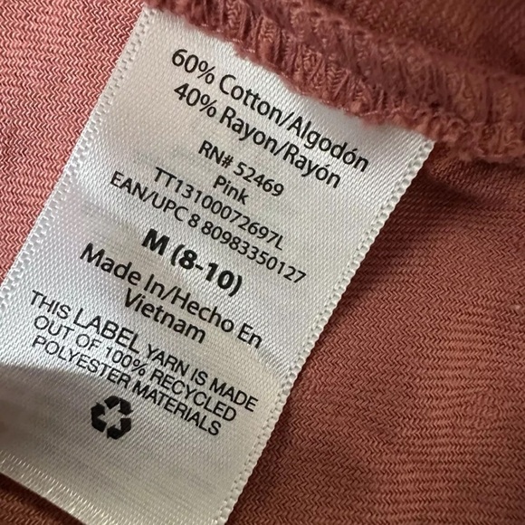 NWT Time and Tru Women's Long Sleeve Peasant Dress, Pink Camellia, Large 8-10 - Picture 10 of 14